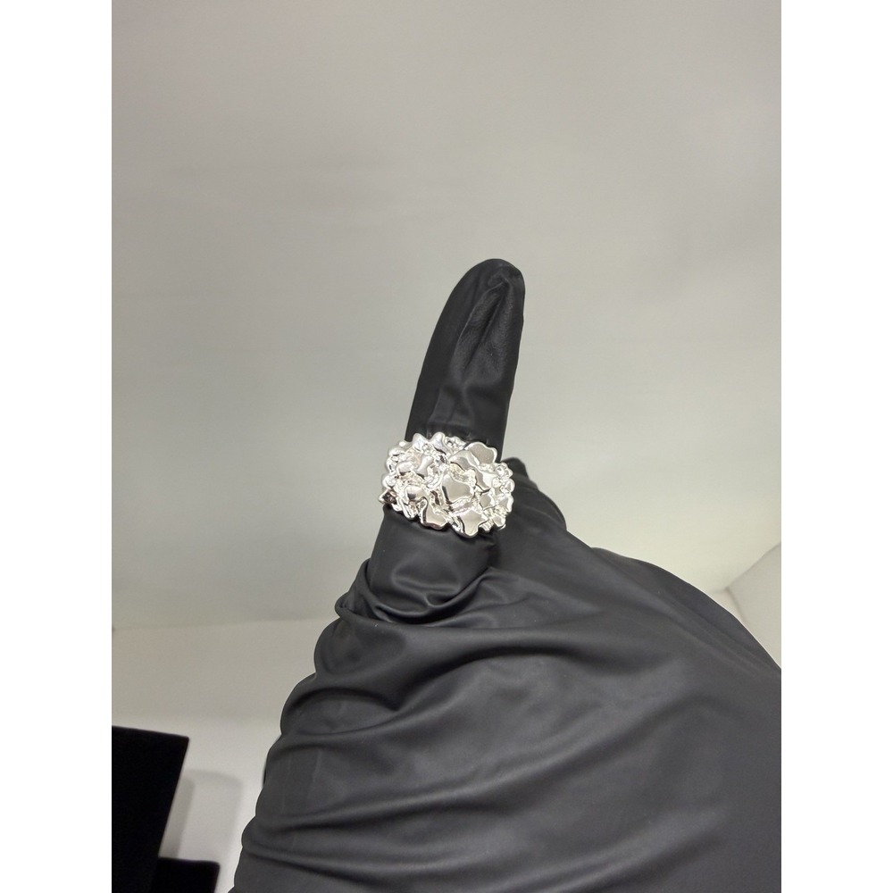 White gold filled nugget ring size 6